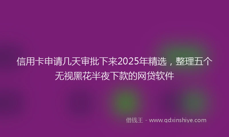 信用卡申请几天审批下来2025年精选，整理五个无视黑花半夜下款的网贷软件