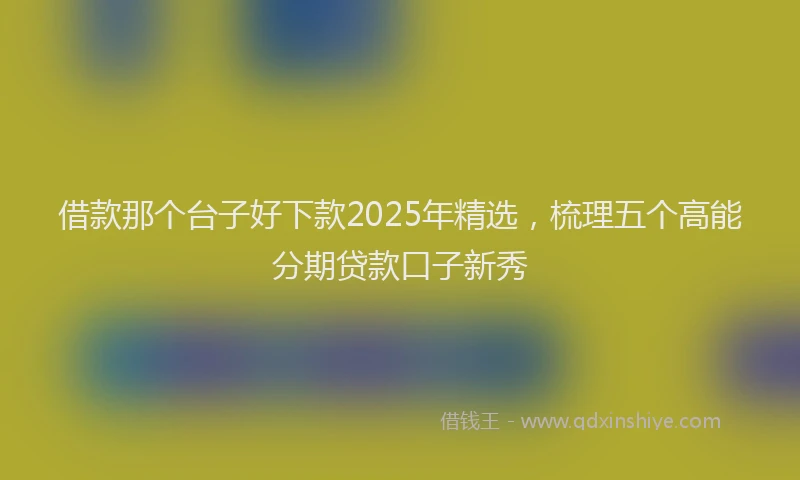 借款那个台子好下款2025年精选，梳理五个高能分期贷款口子新秀