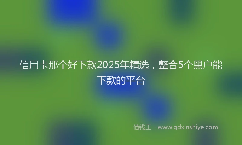 信用卡那个好下款2025年精选，整合5个黑户能下款的平台