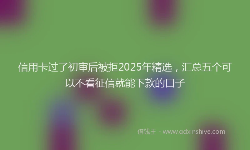信用卡过了初审后被拒2025年精选，汇总五个可以不看征信就能下款的口子