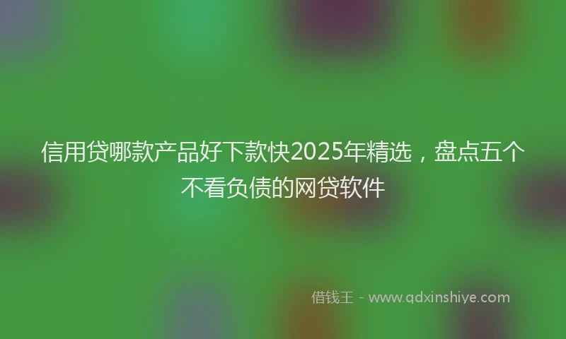信用贷哪款产品好下款快2025年精选，盘点五个不看负债的网贷软件
