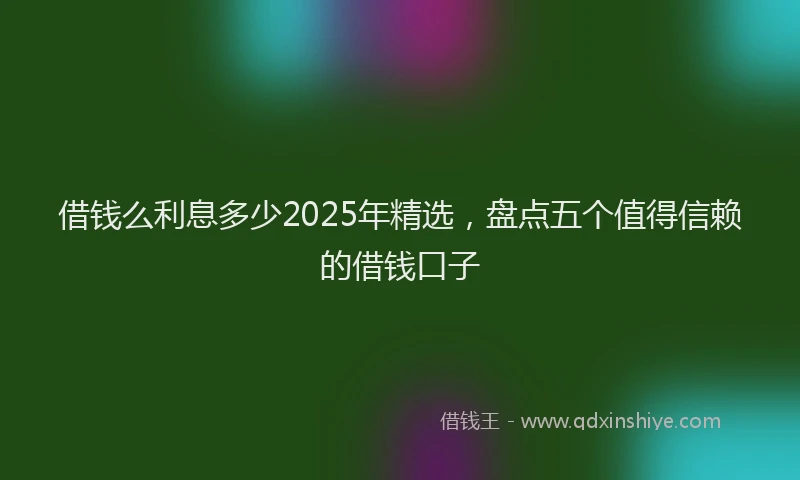借钱么利息多少2025年精选,盘点五个值得信赖的借钱口子