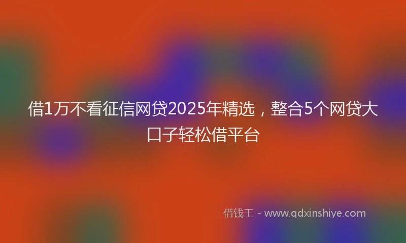 借1万不看征信网贷2025年精选，整合5个网贷大口子轻松借平台