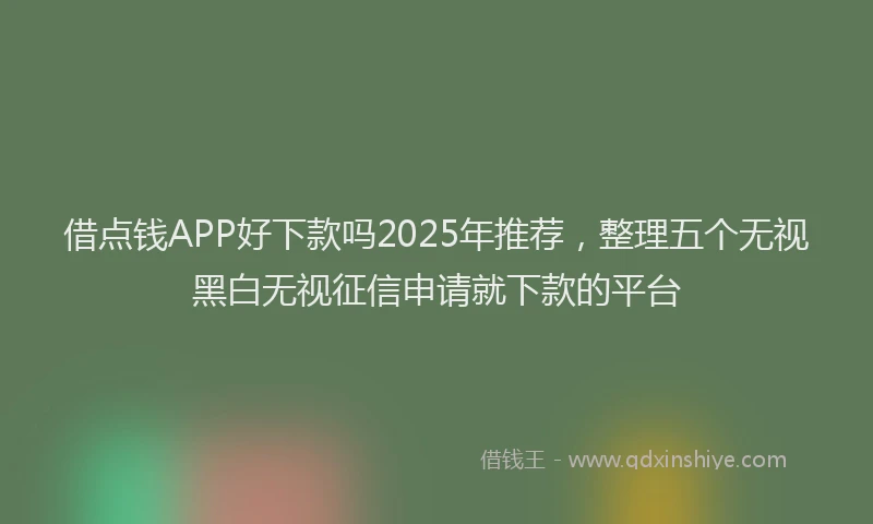 借点钱APP好下款吗2025年推荐，整理五个无视黑白无视征信申请就下款的平台