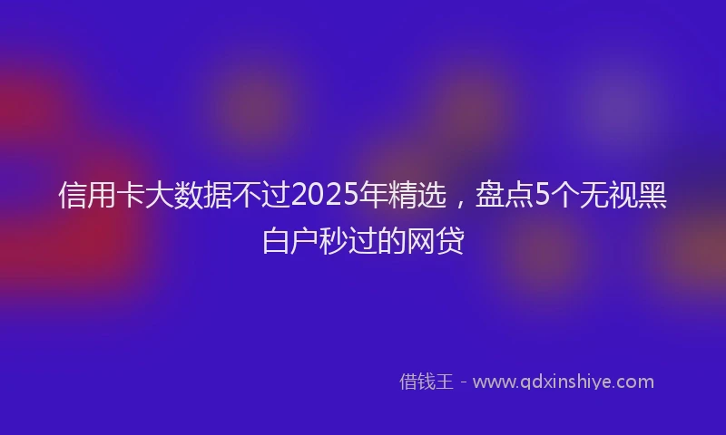 信用卡大数据不过2025年精选，盘点5个无视黑白户秒过的网贷