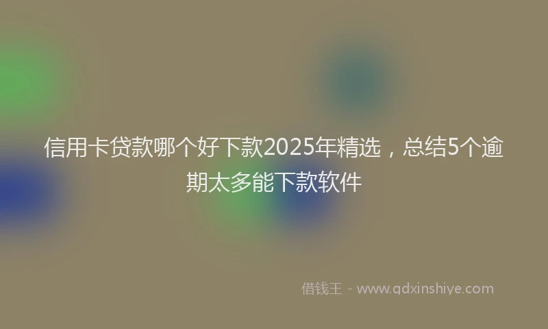 信用卡贷款哪个好下款2025年精选，总结5个逾期太多能下款软件