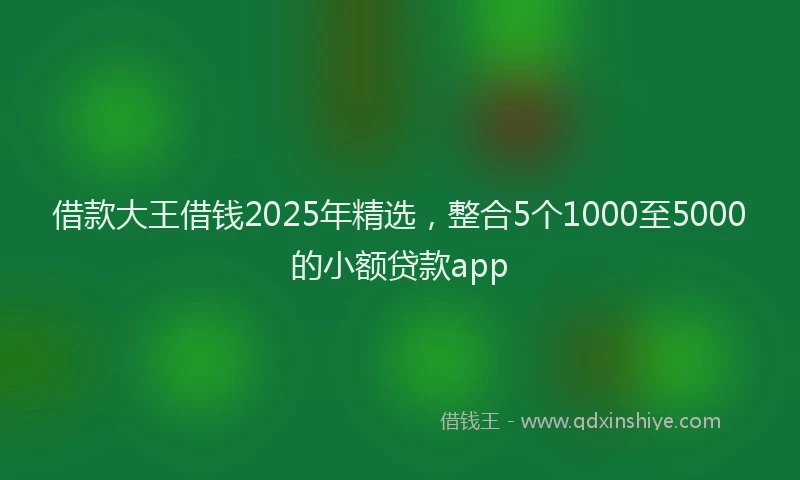 借款大王借钱2025年精选，整合5个1000至5000的小额贷款app
