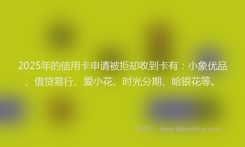 2025年的信用卡申请被拒却收到卡有：小象优品、借贷易行、爱小花、时光分期、哈银花等。