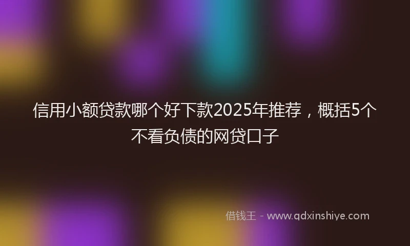 信用小额贷款哪个好下款2025年推荐，概括5个不看负债的网贷口子