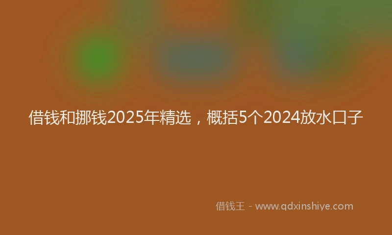 借钱和挪钱2025年精选，概括5个2024放水口子