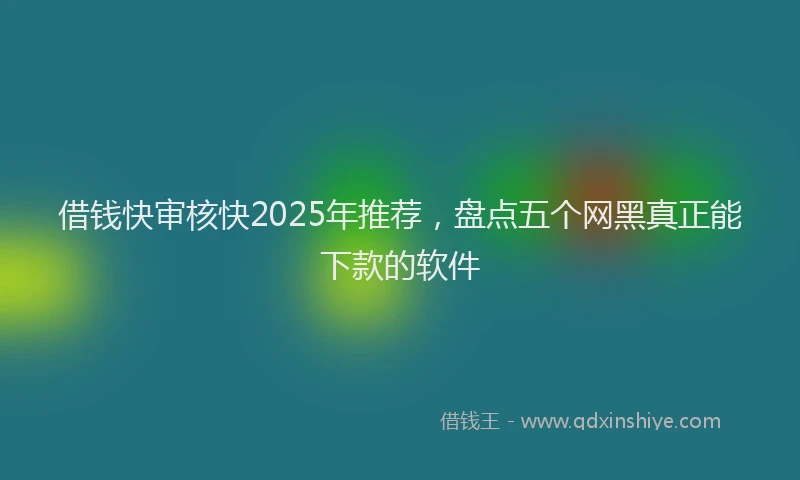 借钱快审核快2025年推荐，盘点五个网黑真正能下款的软件