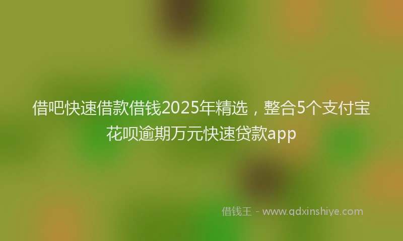 借吧快速借款借钱2025年精选，整合5个支付宝花呗逾期万元快速贷款app