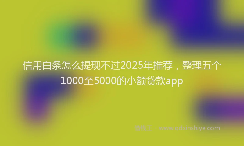 信用白条怎么提现不过2025年推荐，整理五个1000至5000的小额贷款app