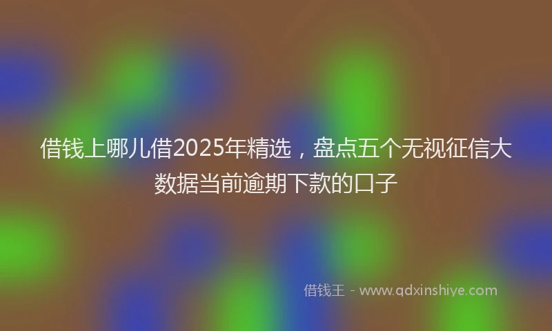 借钱上哪儿借2025年精选,盘点五个无视征信大数据当前逾期下款的口子