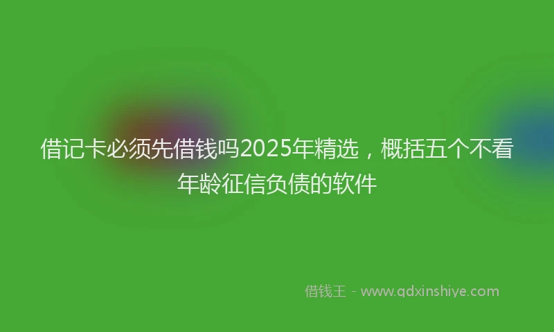 借记卡必须先借钱吗2025年精选，概括五个不看年龄征信负债的软件