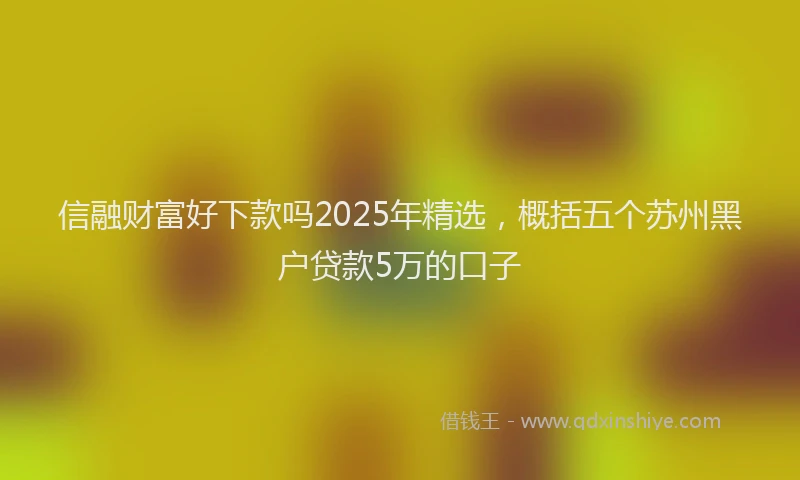 信融财富好下款吗2025年精选，概括五个苏州黑户贷款5万的口子
