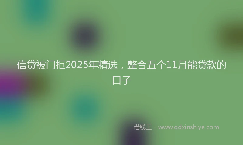 信贷被门拒2025年精选，整合五个11月能贷款的口子