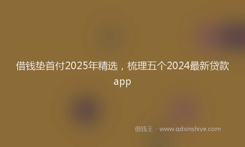 借钱垫首付2025年精选，梳理五个2024最新贷款app