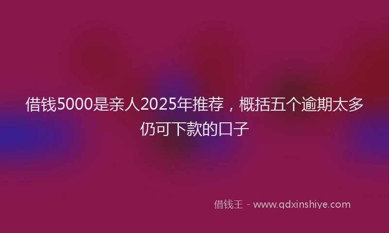 借钱5000是亲人2025年推荐,概括五个逾期太多仍可下款的口子