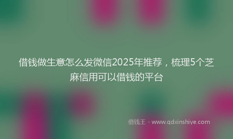 借钱做生意怎么发微信2025年推荐，梳理5个芝麻信用可以借钱的平台