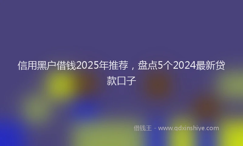 信用黑户借钱2025年推荐，盘点5个2024最新贷款口子
