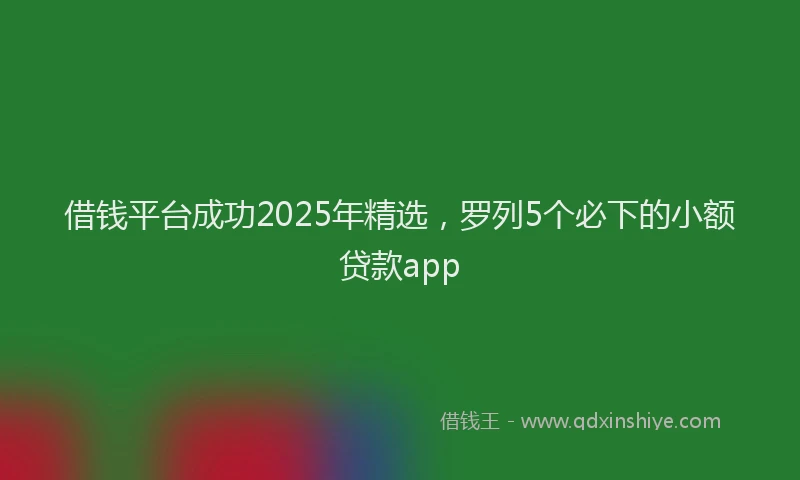 借钱平台成功2025年精选，罗列5个必下的小额贷款app