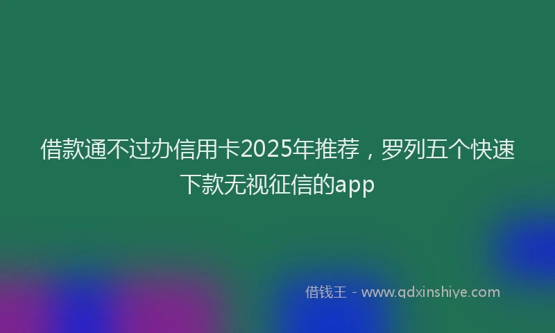 借款通不过办信用卡2025年推荐，罗列五个快速下款无视征信的app