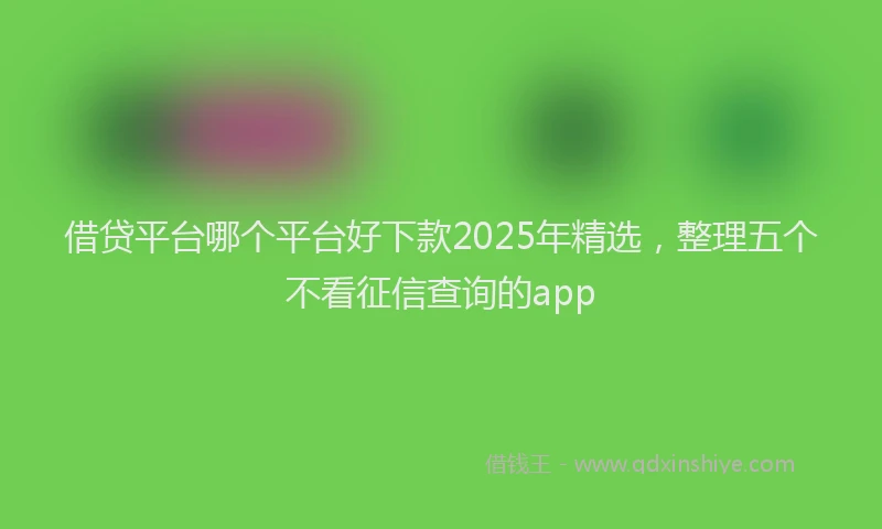 借贷平台哪个平台好下款2025年精选，整理五个不看征信查询的app