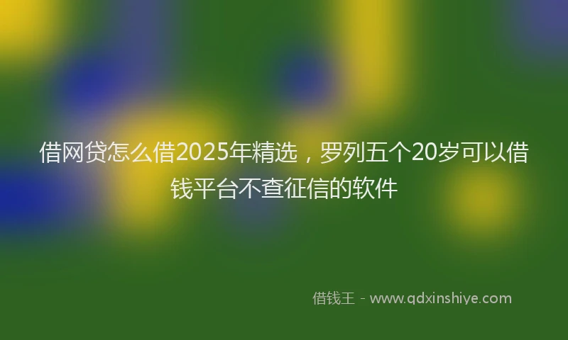借网贷怎么借2025年精选，罗列五个20岁可以借钱平台不查征信的软件