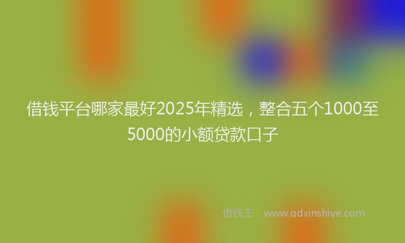 借钱平台哪家最好2025年精选，整合五个1000至5000的小额贷款口子