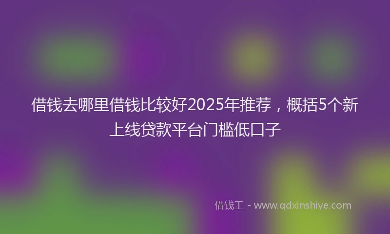 借钱去哪里借钱比较好2025年推荐，概括5个新上线贷款平台门槛低口子