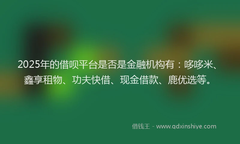 2025年的借呗平台是否是金融机构有：哆哆米、鑫享租物、功夫快借、现金借款、鹿优选等。