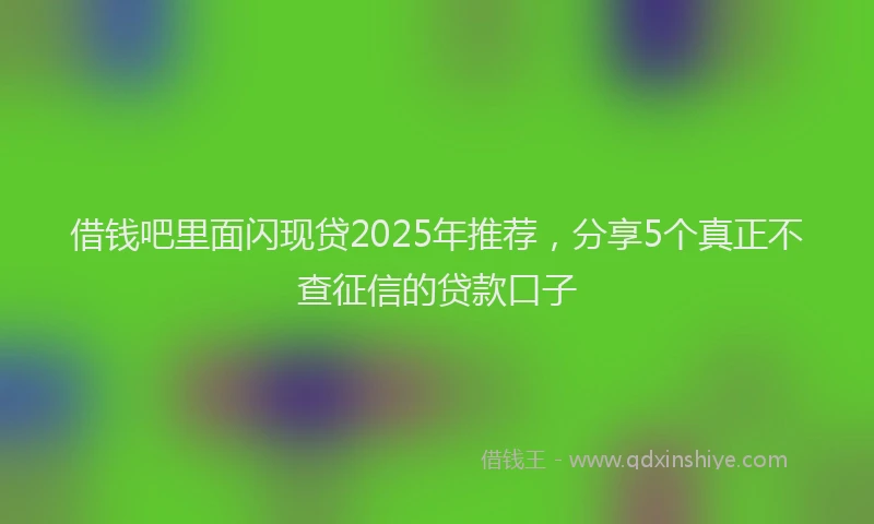 借钱吧里面闪现贷2025年推荐，分享5个真正不查征信的贷款口子