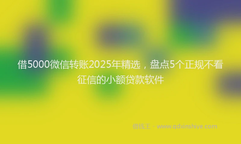 借5000微信转账2025年精选，盘点5个正规不看征信的小额贷款软件