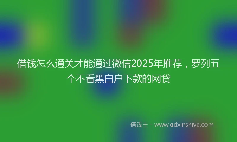 借钱怎么通关才能通过微信2025年推荐，罗列五个不看黑白户下款的网贷