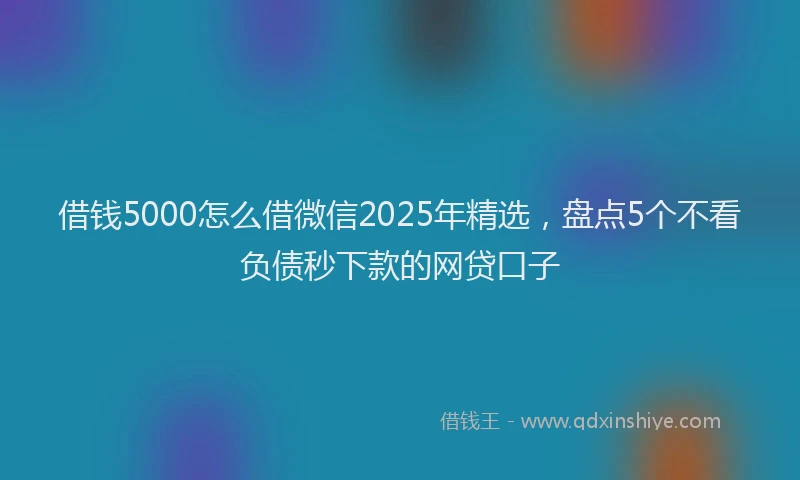 借钱5000怎么借微信2025年精选,盘点5个不看负债秒下款的网贷口子