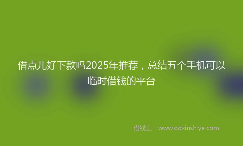 借点儿好下款吗2025年推荐，总结五个手机可以临时借钱的平台