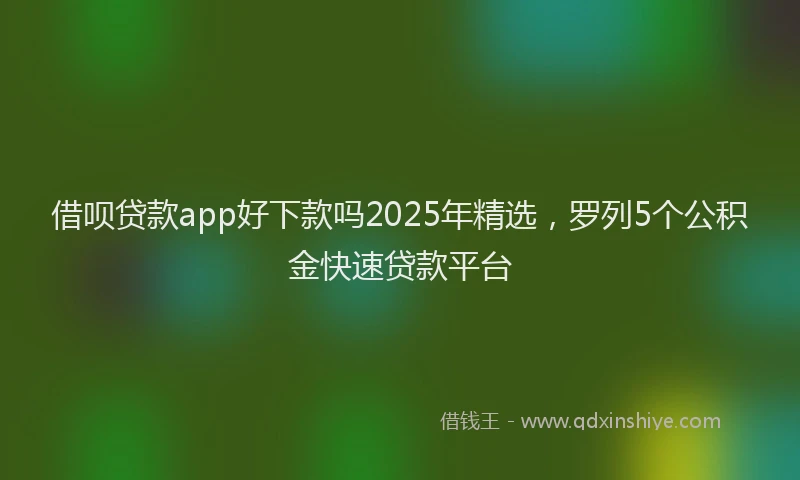 借呗贷款app好下款吗2025年精选，罗列5个公积金快速贷款平台