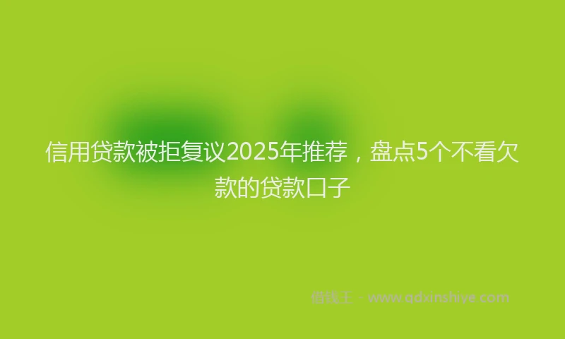 信用贷款被拒复议2025年推荐，盘点5个不看欠款的贷款口子