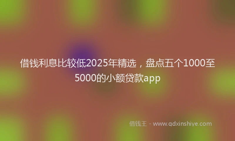 借钱利息比较低2025年精选，盘点五个1000至5000的小额贷款app