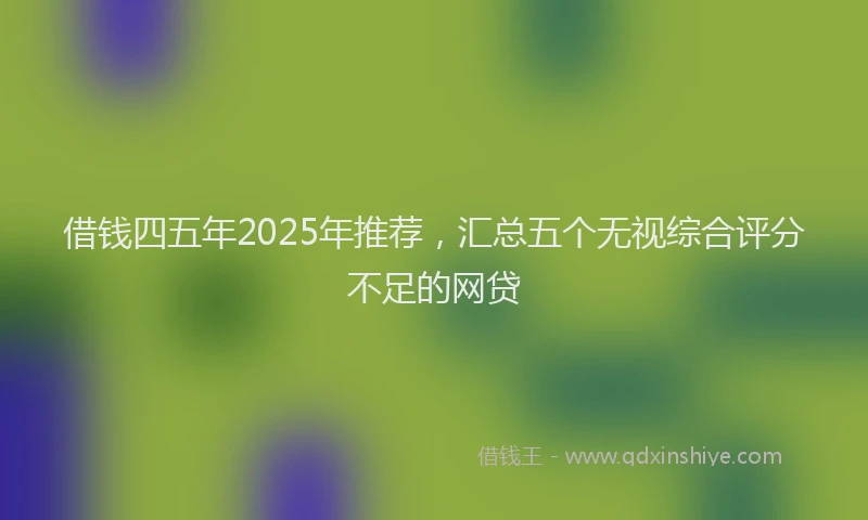 借钱四五年2025年推荐，汇总五个无视综合评分不足的网贷