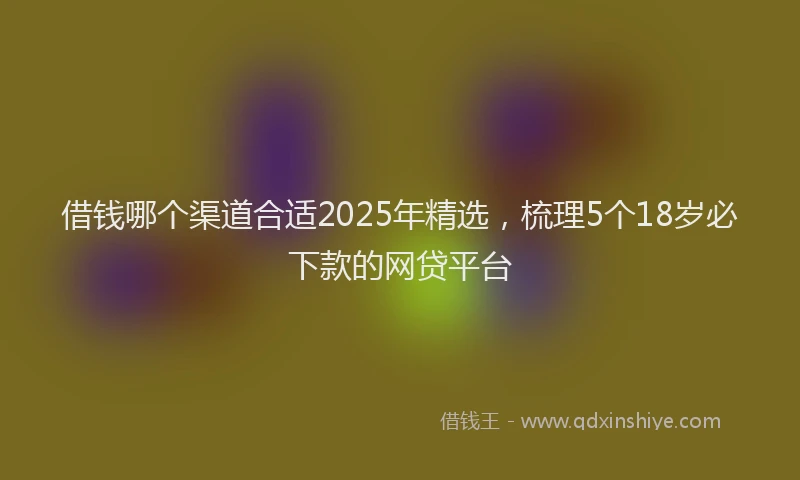 借钱哪个渠道合适2025年精选，梳理5个18岁必下款的网贷平台