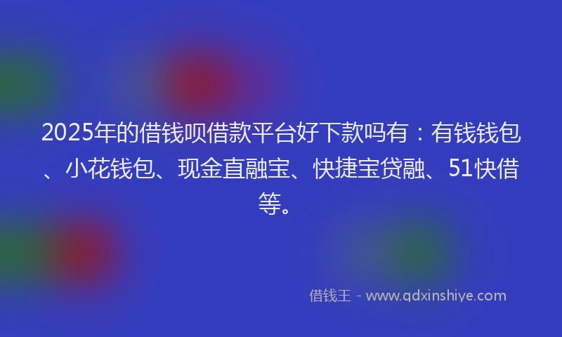 2025年的借钱呗借款平台好下款吗有：有钱钱包、小花钱包、现金直融宝、快捷宝贷融、51快借等。