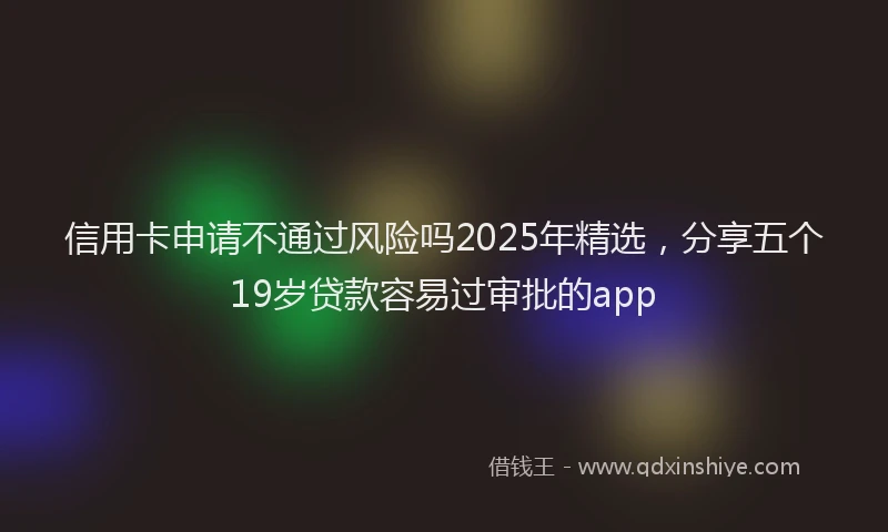 信用卡申请不通过风险吗2025年精选，分享五个19岁贷款容易过审批的app