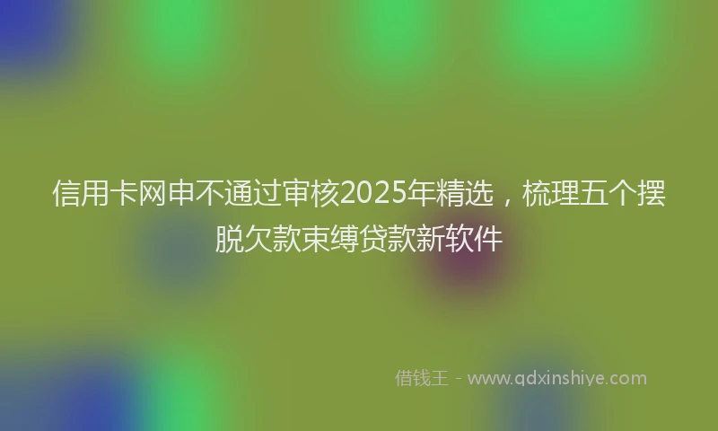 信用卡网申不通过审核2025年精选，梳理五个摆脱欠款束缚贷款新软件