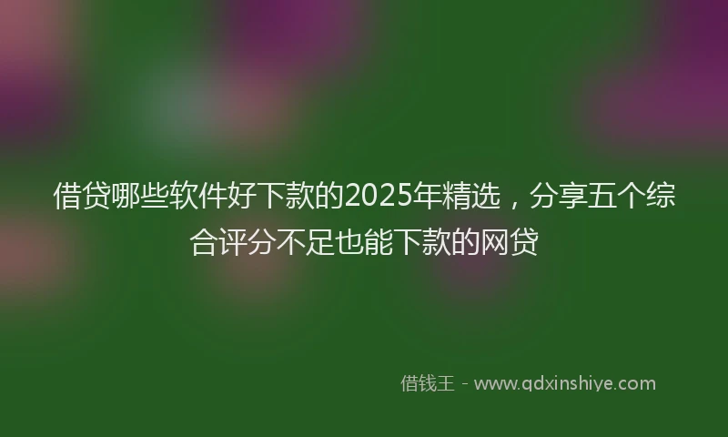 借贷哪些软件好下款的2025年精选，分享五个综合评分不足也能下款的网贷