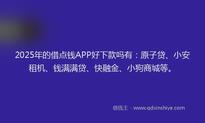 2025年的借点钱APP好下款吗有：原子贷、小安租机、钱满满贷、快融金、小狗商城等。