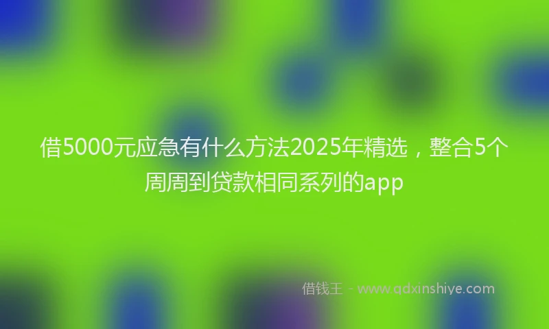 借5000元应急有什么方法2025年精选，整合5个周周到贷款相同系列的app