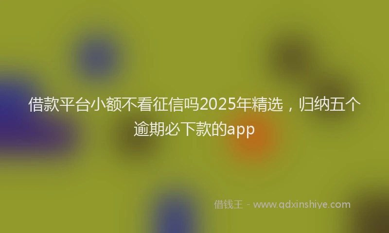 借款平台小额不看征信吗2025年精选，归纳五个逾期必下款的app