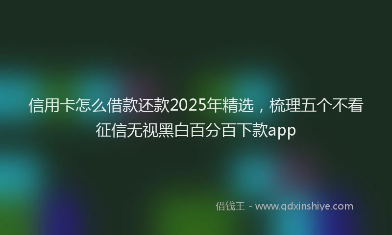 信用卡怎么借款还款2025年精选，梳理五个不看征信无视黑白百分百下款app